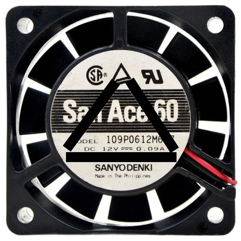 Sanyo 109P0612M627 12V 0.09A 2 Wires Cooling Fan