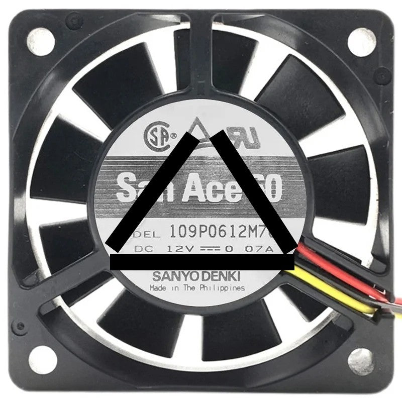 Sanyo 109P0612M702 DC 12V 0.07A 3 Wires Axial Cooling Fan