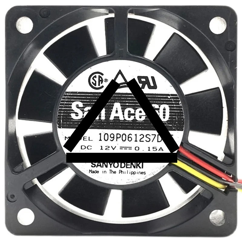 Sanyo 109P0612S7D05 12V 0.15A 2 / 3 Wires Axial Cooling Fan