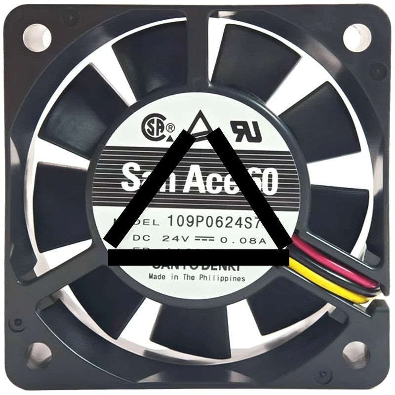 Sanyo 109P0624S701 DC 24V 0.08A 3 Wires Axial Cooling Fan
