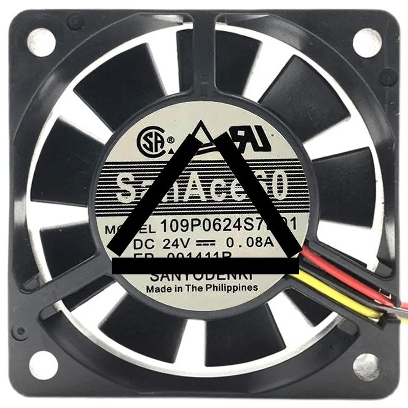 Sanyo 109P0624S7D01 24V 0.08A 3 Wires Axial Cooling Fan