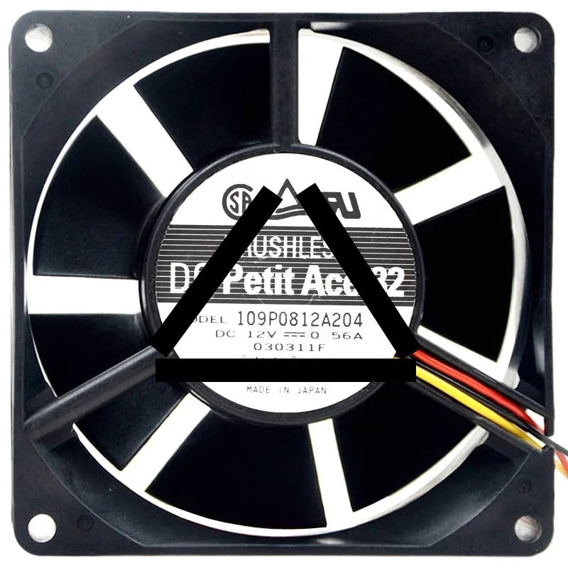Sanyo 109P0812A204 12V 0.56A 3 Wires Brushless Axial Fan