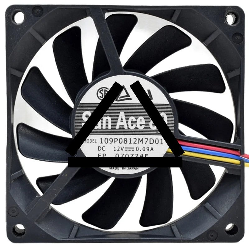 Sanyo 109P0812M7D01 DC 12V 0.09A 3 Wires Axial Cooling Fan
