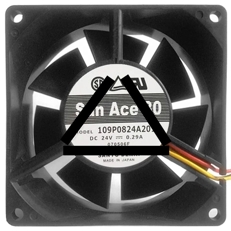 Sanyo 109P0824A2011 DC 24V 0.29A 3 Wires Axial Cooling Fan