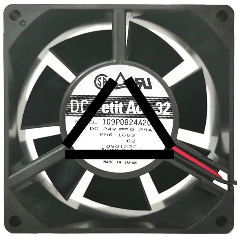 Sanyo 109P0824A206 DC 24V 0.29A 2 Wires Axial Cooling Fan