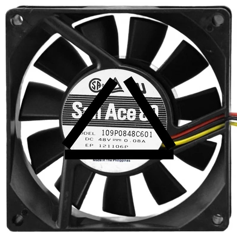 Sanyo 109P0848C601 48V 0.08A 3 Wires Axial Cooling Fan