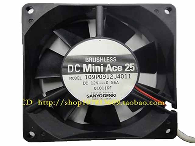 SANYO 109P0912J4011 DC 12V 0.56A 90X92X25mm Server Square Fan