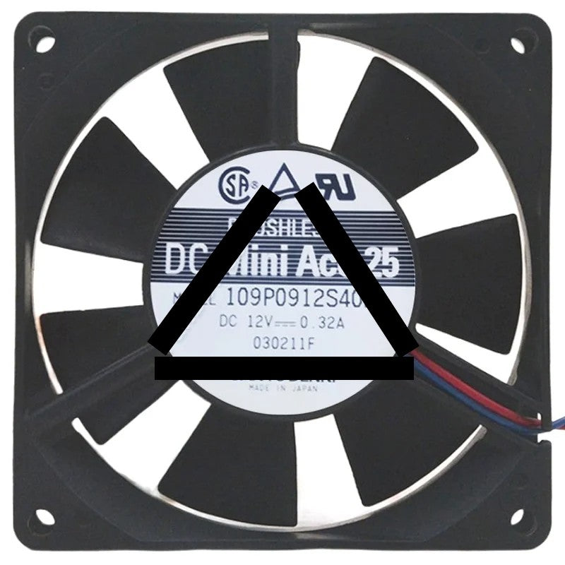 Sanyo 109P0912S402 12V 0.32A DC Brushless 2 Wires Axial Cooling Fan