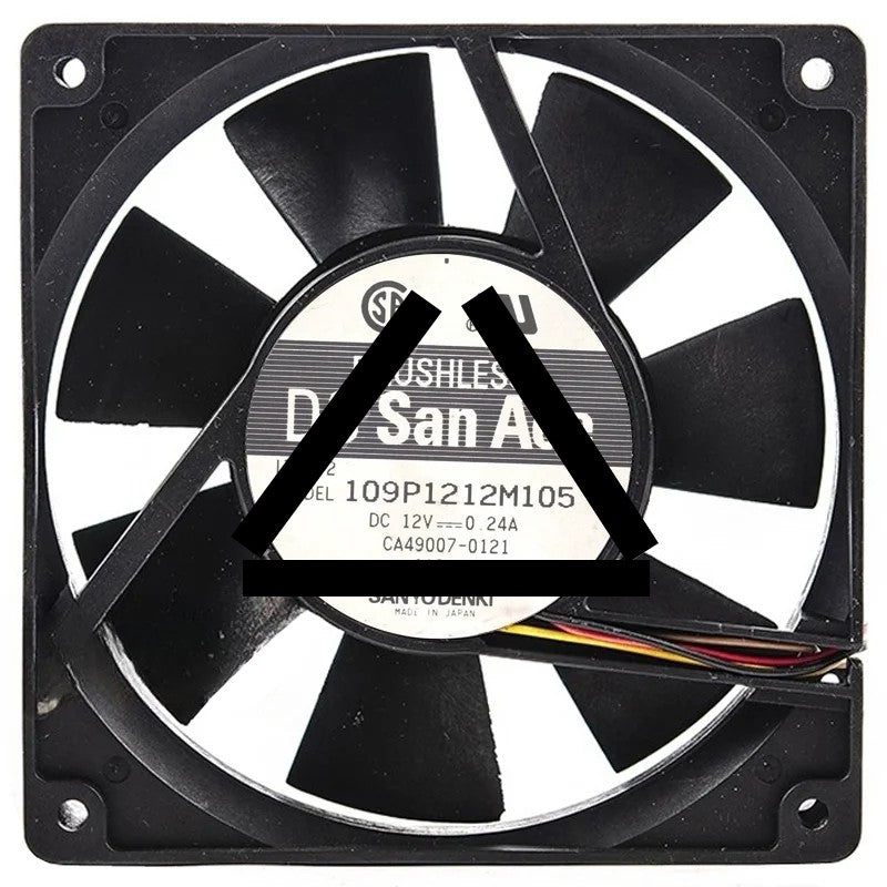 Sanyo 109P1212M105 12V 0.24A 3 Wires Axial Cooling Fan