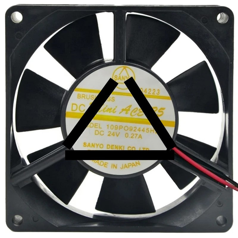 Sanyo 109PO92445H25 24V 0.27A 2 Wires Axial Cooling Fan