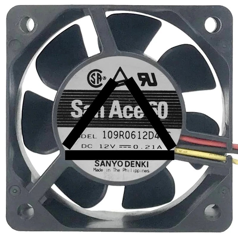 Sanyo 109R0612D406 DC 12V 0.21A 3 Wires Axial Cooling Fan