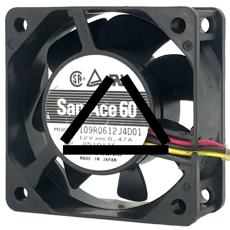 Sanyo 109R0612J4D01 DC 12V 0.47A 2 / 3 Wires Cooling Fan