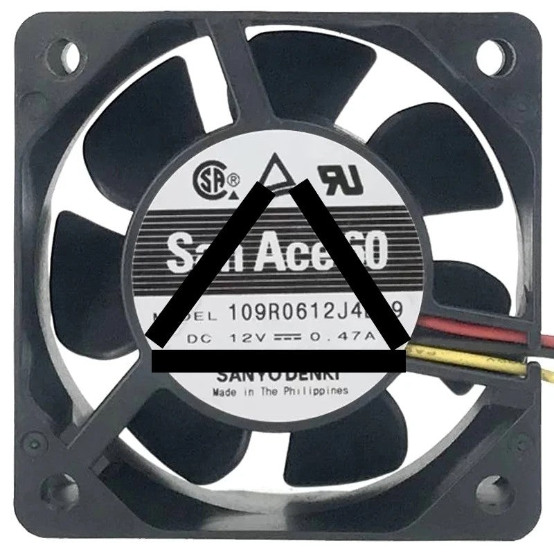 Sanyo 109R0612J4D09 DC 12V 0.47A 3 Wires Axial Cooling Fan