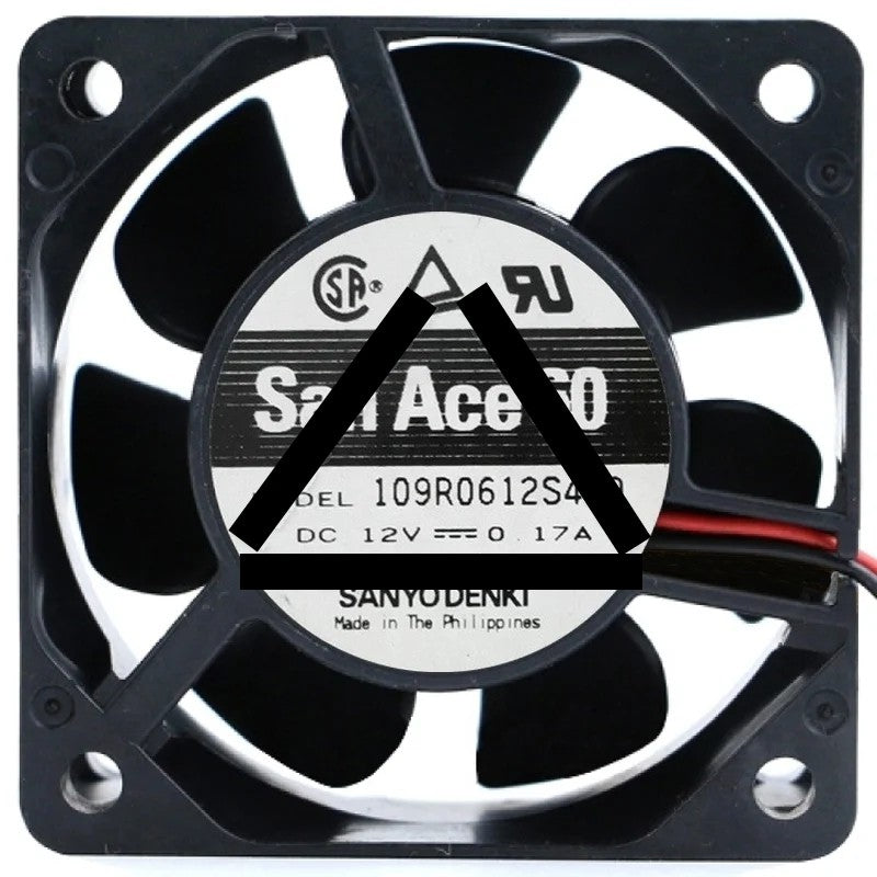 Sanyo 109R0612S419 DC 12V 0.17A 2 Wires Axial Cooling Fan