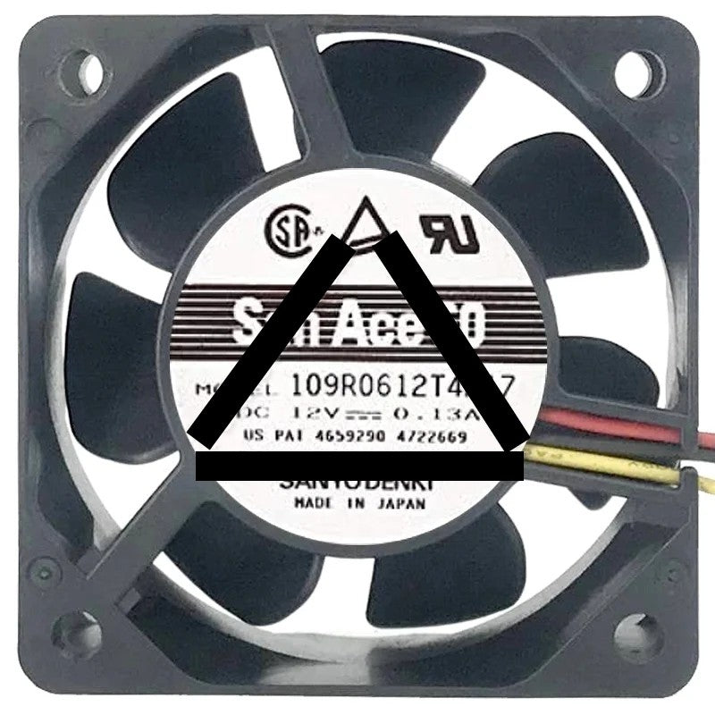 Sanyo 109R0612T4H17 DC 12V 0.13A 2 / 3 Wires Axial Cooling Fan