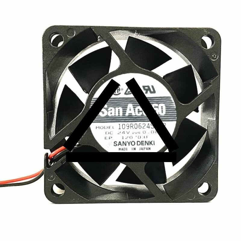 Sanyo 109R0624S402 DC 24V 0.08A 2 Wires Axial Cooling Fan