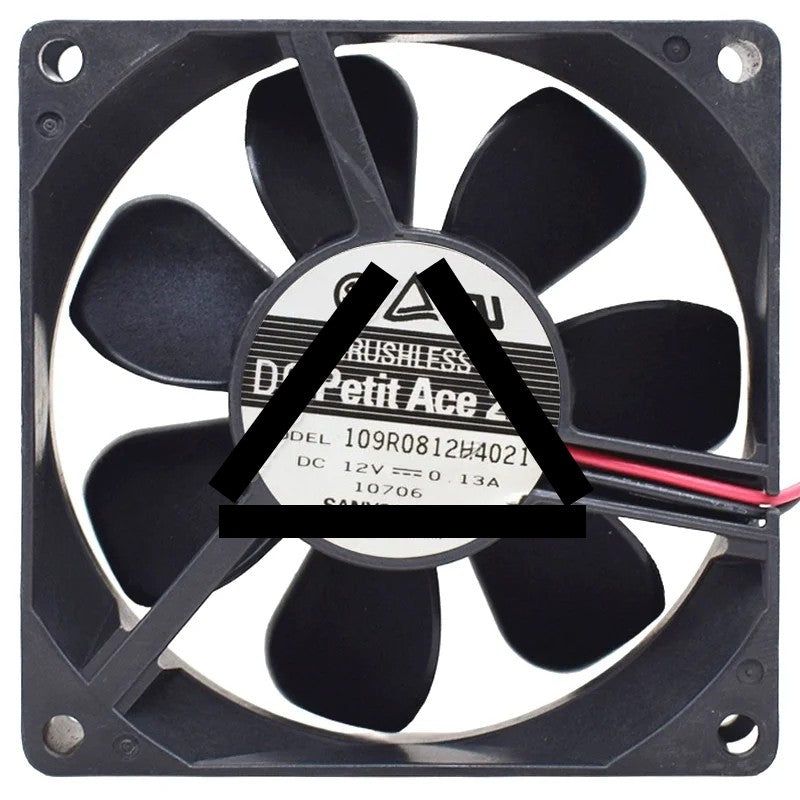 Sanyo 109R0812H4021 DC 12V 0.13A 2 Wires Axial Cooling Fan