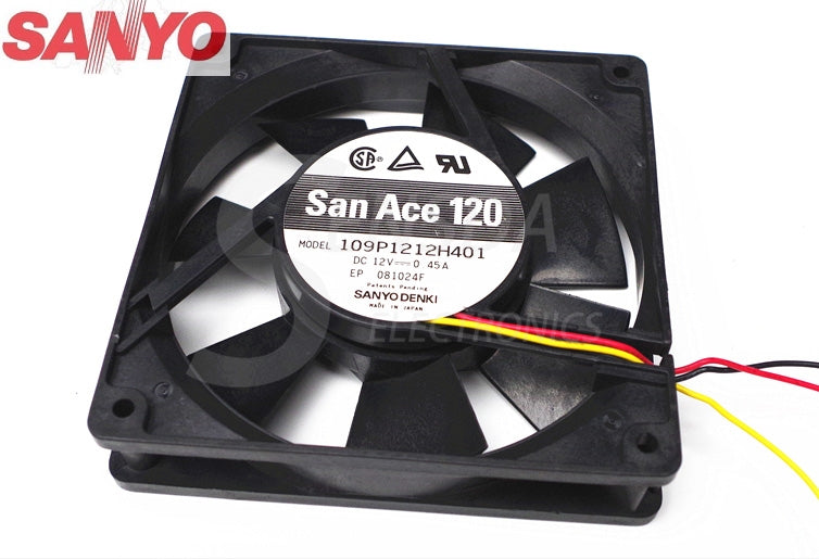 SANYO 12025 109P1212H401 12V 0.45A For Sun Server inverter axial cooler chassic case Cooling Fans