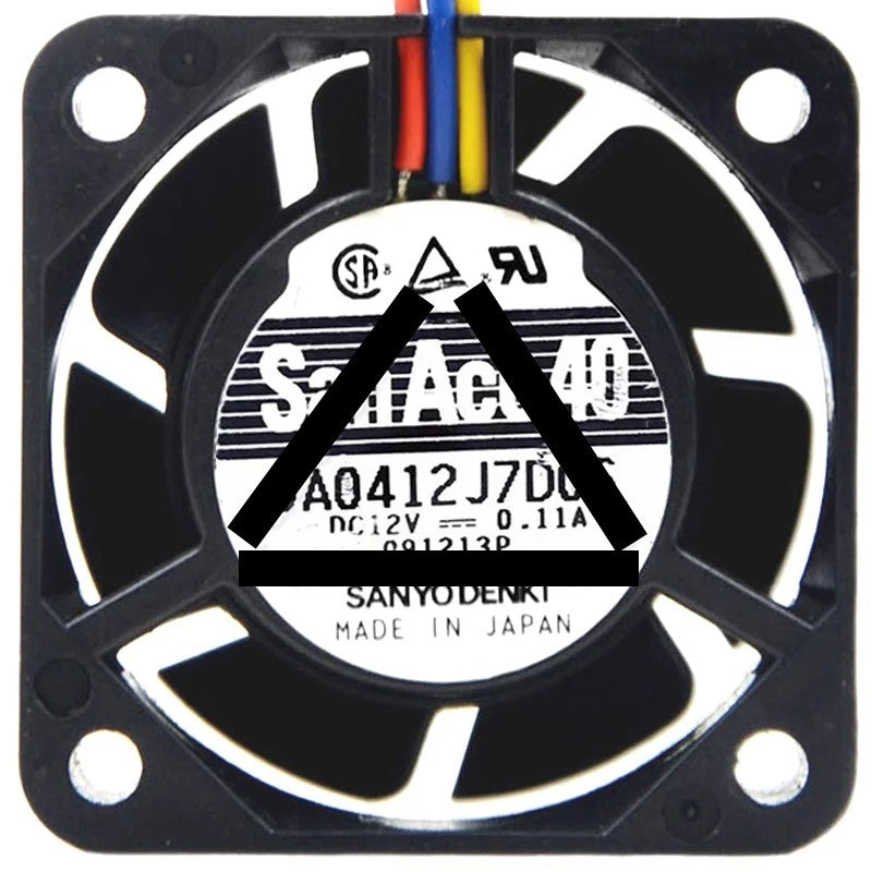 Sanyo 9A0412J7D06 DC 12V 0.11A 3 Wires Axial Cooling Fan