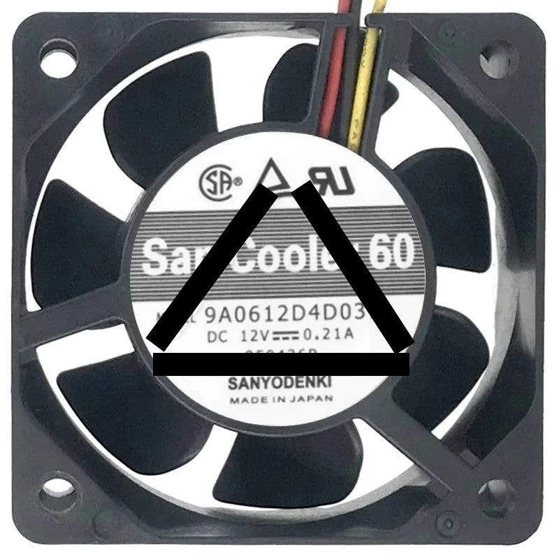 Sanyo 9A0612D4D031 DC 12V 0.21A 3 Wires Axial Cooling Fan