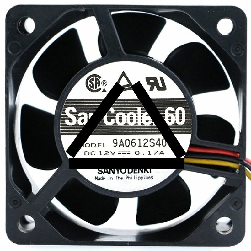 Sanyo 9A0612S401 DC 12V 0.17A 2 / 3 Wires Axial Fan