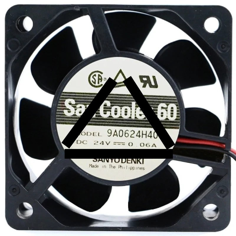 Sanyo 9A0624H404 DC 24V 0.06A 2 Wires Axial Cooling Fan