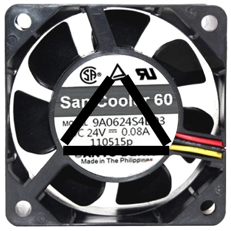 Sanyo 9A0624S4D03 DC 24V 0.08A 3 Wires Axial Cooling Fan
