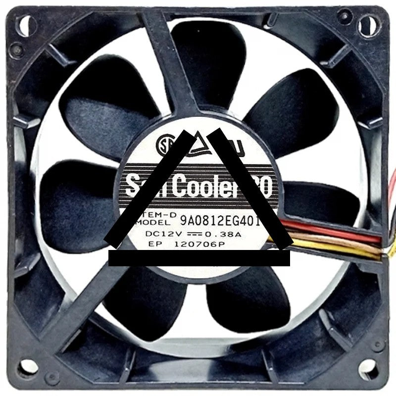 Sanyo 9A0812EG401 DC 12V 0.38A 4 Wires Axial Cooling Fan