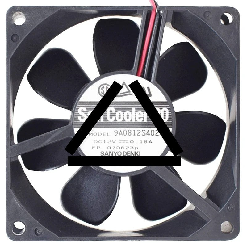 Sanyo 9A0812S402 DC 12V 0.18A 2 Wires Axial Cooling Fan