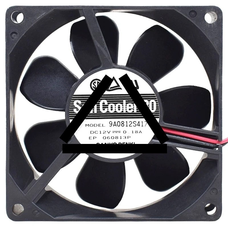 Sanyo 9A0812S417 DC 12V 0.18A 2 Wires Axial Cooling Fan