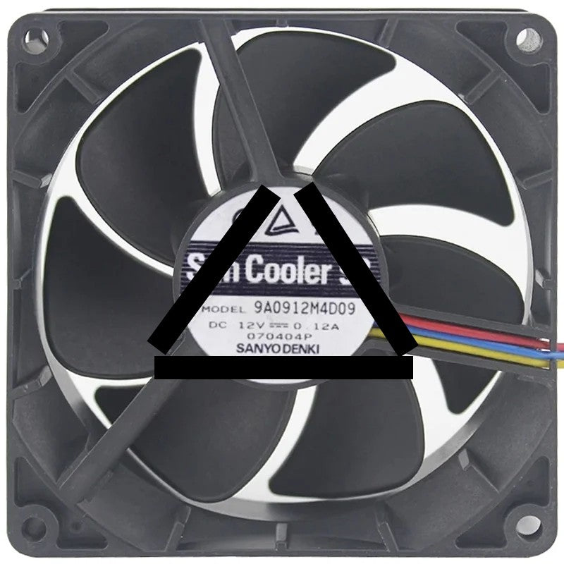 Sanyo 9A0912M4D09 DC 12V 0.12A 3 Wires Axial Cooling Fan