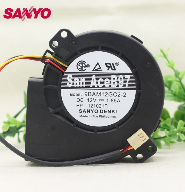 SANYO 9BAM12GC2-2 12V 1.85A 9CM wind turbine cooling fan