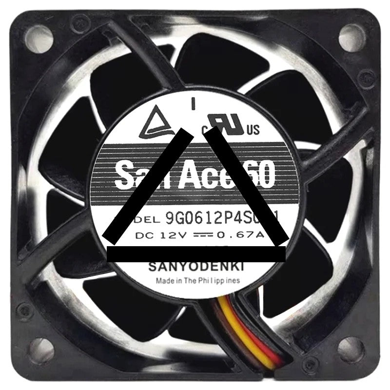 Sanyo 9G0612P4S001 12V 0.67A 3 Wires Axial Cooling Fan