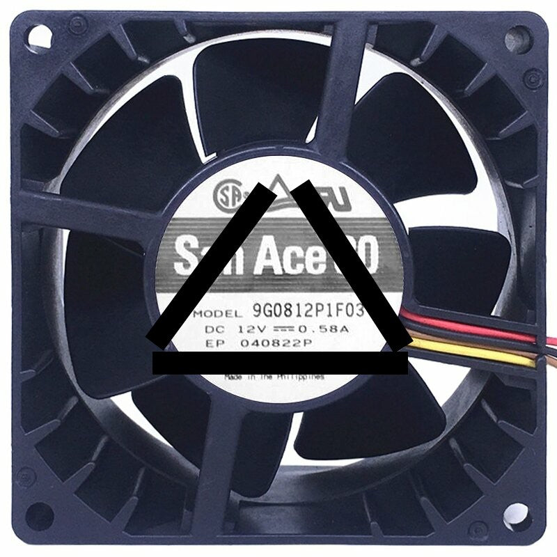 Sanyo 9G0812P1F03 12V 0.58A 4 Wires Axial Cooling Fan