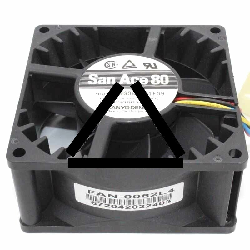 Sanyo 9G0812P1F09 DC 12V 0.58A 4 Wires Axial Cooling Fan