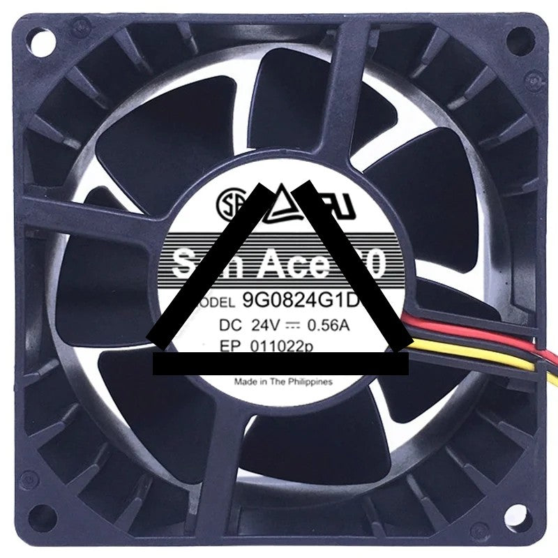 Sanyo 9G0824G1D01 DC 24V 0.56A 3 Wires Axial Cooling Fan