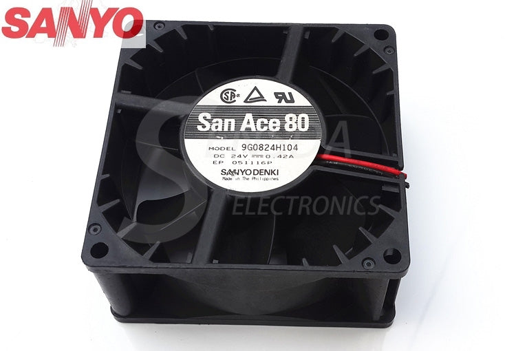 Sanyo 9G0824H104 8038 8cm 80mm DC 24V 0.42A server inverter cooling fan