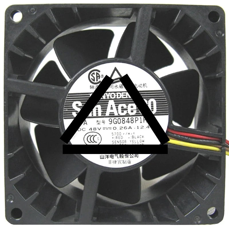 Sanyo 9G0848P1H03 DC 48V 0.26A 12.48W 4 Wires Axial Cooling Fan