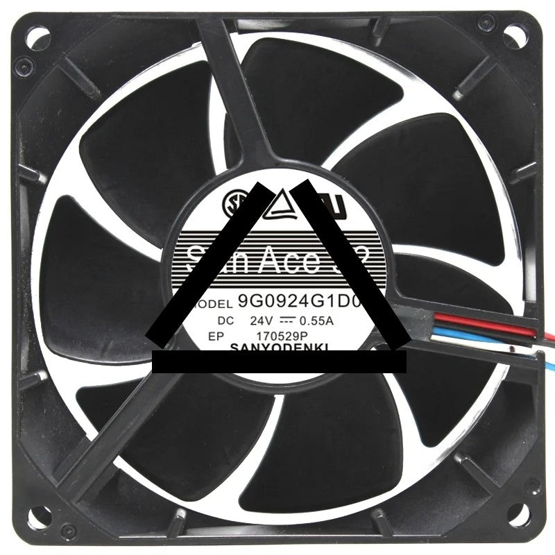Sanyo 9G0924G1D01 24V 0.55A 3 Wires Axial Cooling Fan