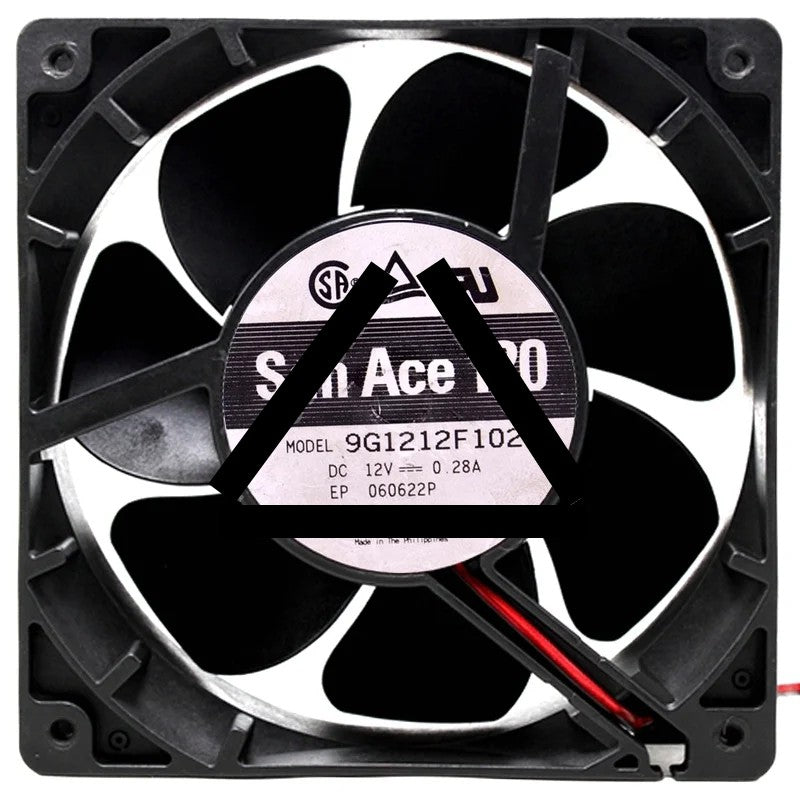 Sanyo 9G1212F102 12V 0.28A 2 Wires Axial Cooling Fan