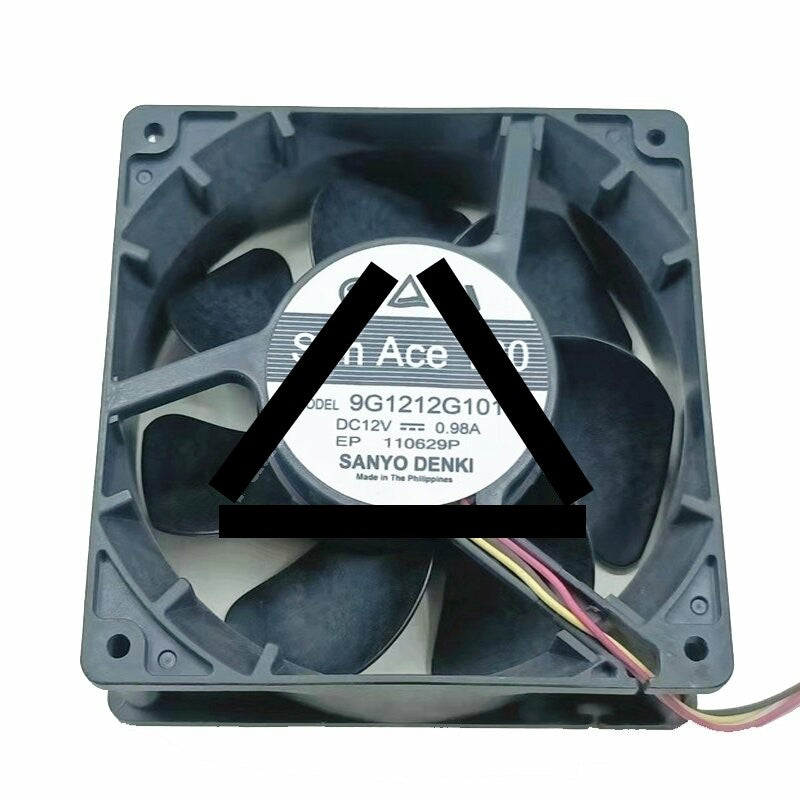 Sanyo 9G1212G101 DC 12V 0.98A 3 Wires Axial Cooling Fan
