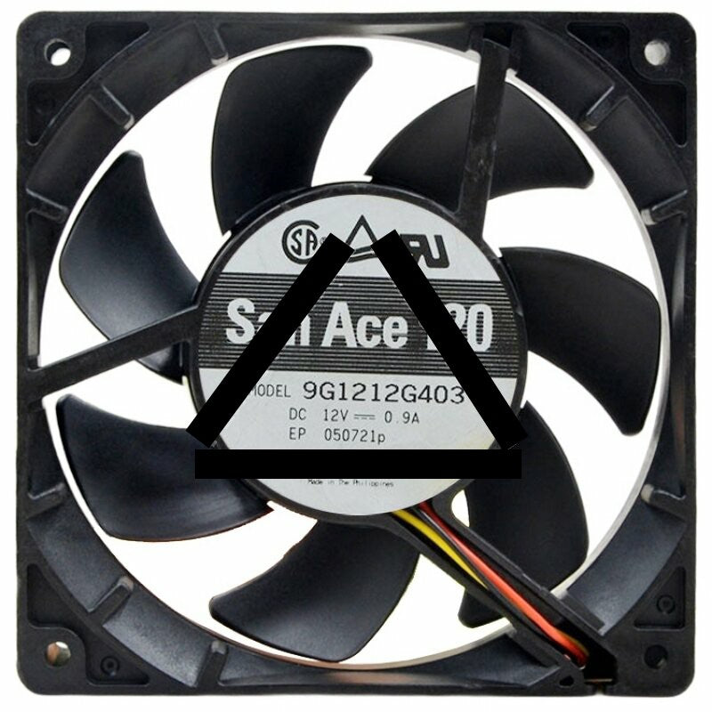 Sanyo 9G1212G403 DC 12V 0.9A 2 / 3 Wires Axial Cooling Fan