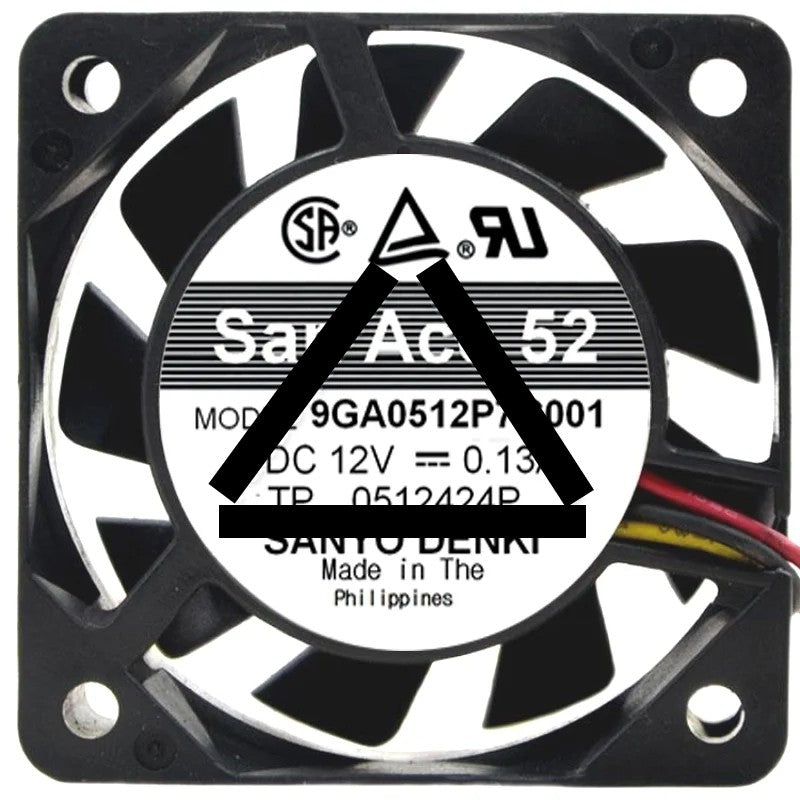 Sanyo 9GA0512P7G001 DC 12V 0.13A 4 Wires Axial Cooling Fan
