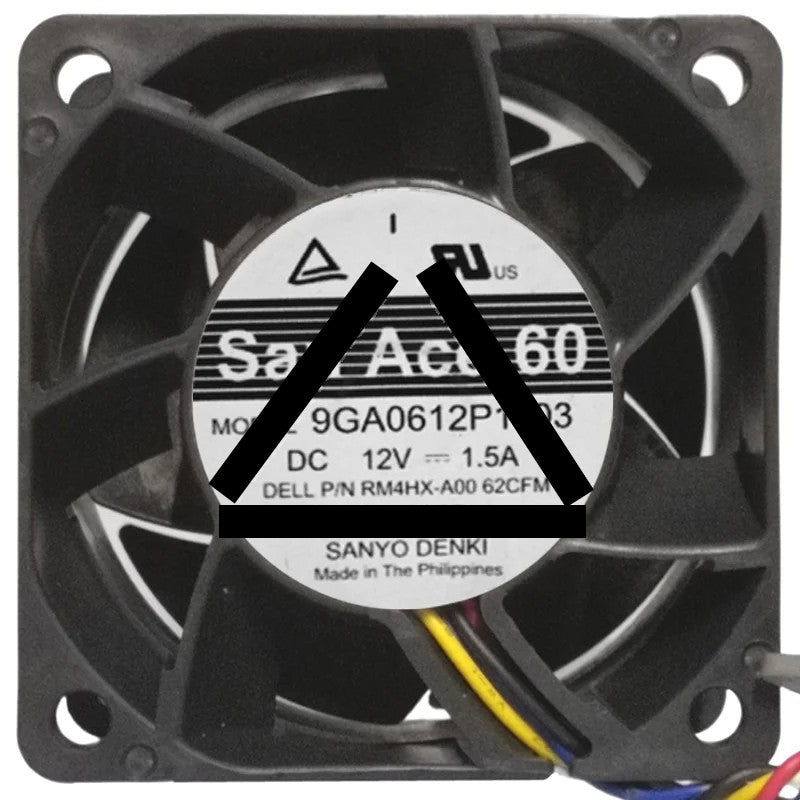 Sanyo 9GA0612P1J03 12V 1.5A 4 Wires PWM Axial Cooling Fan