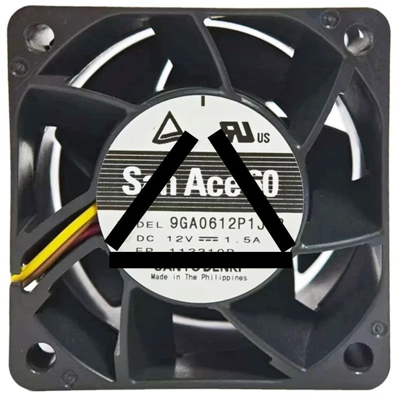 Sanyo 9GA0612P1J63 DC 12V 1.5A 4 Wires Axial Cooling Fan