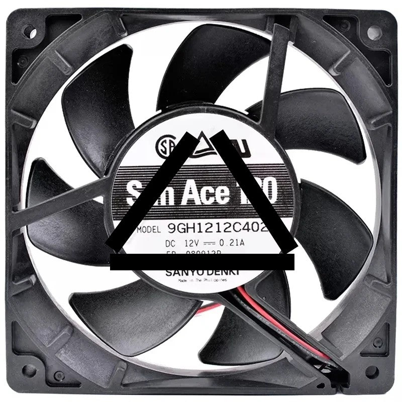 Sanyo 9GH1212C402 DC 12V 0.21A 2 Wires Axial Cooling Fan