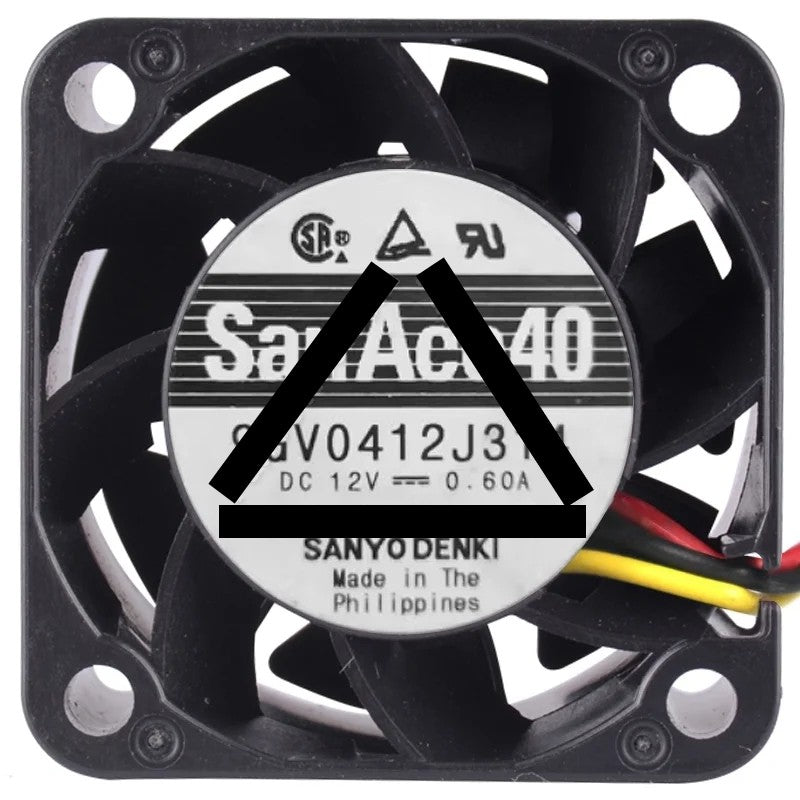 Sanyo 9GV0412J314 DC 12V 0.60A 3 Wires Axial Cooling Fan