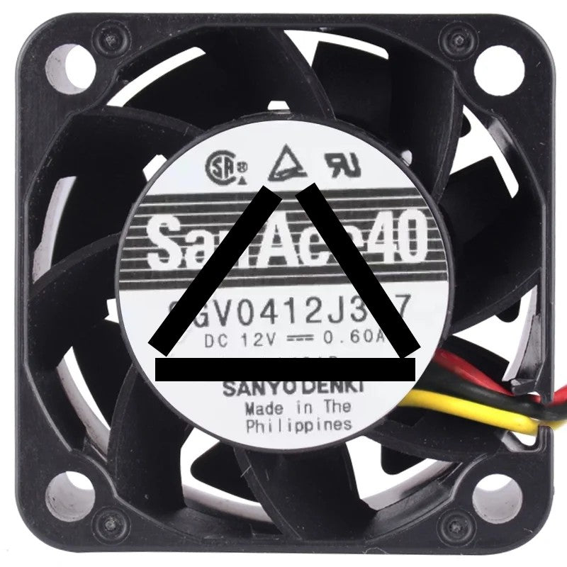 Sanyo 9GV0412J317 DC 12V 0.60A 3 Wires Axial Cooling Fan