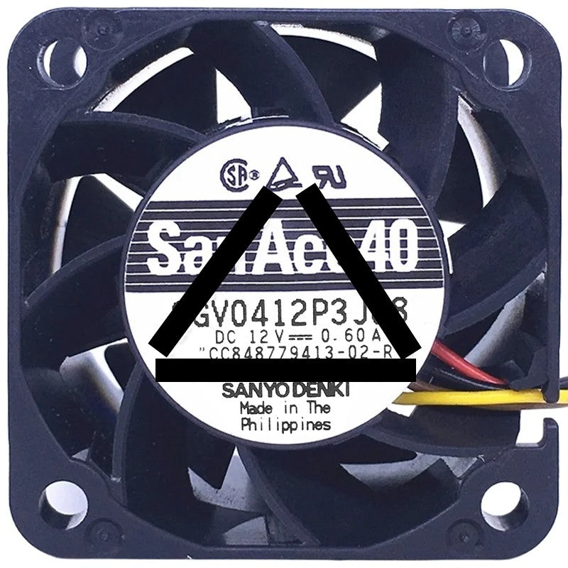 Sanyo 9GV0412P3J08 DC 12V 0.60A 4 Wires PWM Axial Cooling Fan