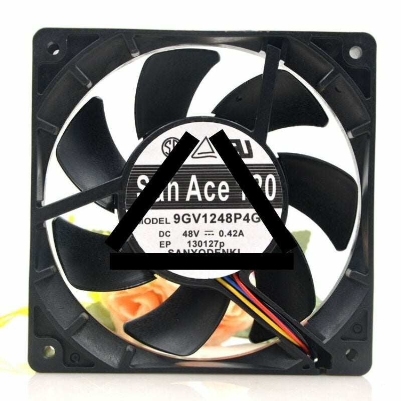 Sanyo 9GV1248P4G01 DC 48V 0.42A 4 Wires Axial Cooling Fan